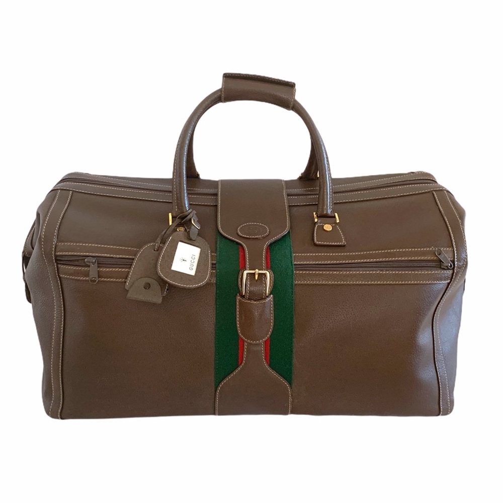 Gucci Vintage Web Duffle Travel Bag